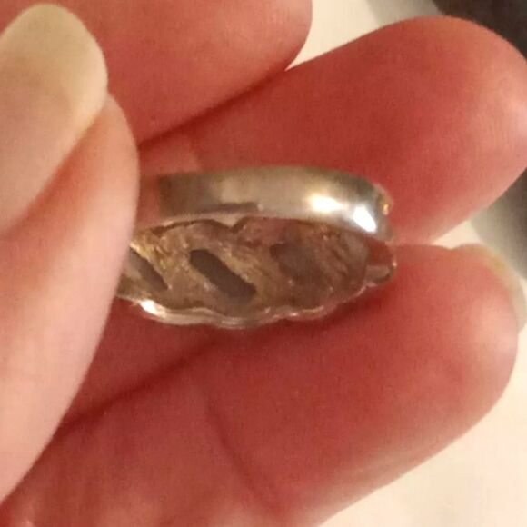 Vintage sterling silver marquise cut jade ring size 8 - Picture 4 of 5